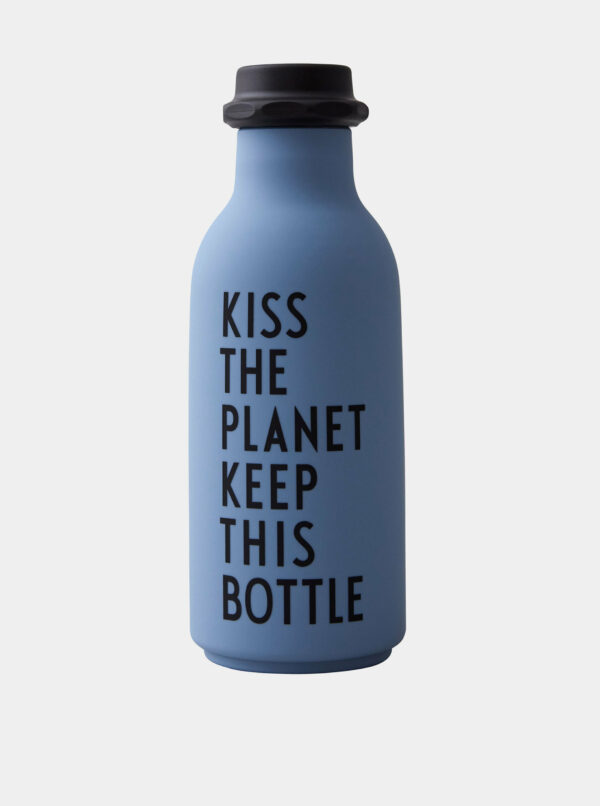 Modrá fľaša na pitie Design Letters 500 ml