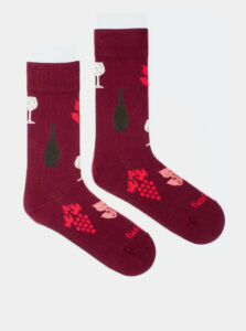 Vínové vzorované ponožky Fusakle Víno