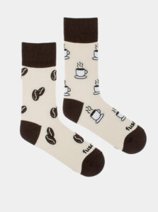 Krémové vzorované ponožky Fusakle Životabudič