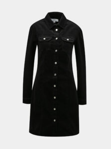 Čierne menčestrové košeľové šaty Dorothy Perkins Tall