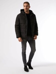 Čierna zimná prešívaná bunda Burton Menswear London