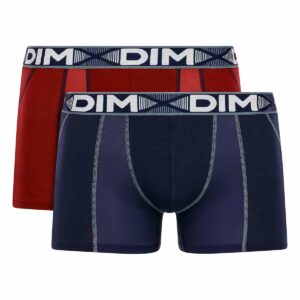 DIM COTTON 3D FLEX AIR BOXER 2x - Pánské boxerky 2ks - tmavě červená - tmavě modrá