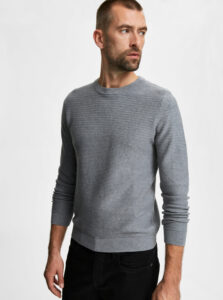 Šedý basic sveter Selected Homme