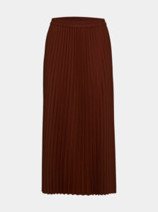 Hnedá plisovaná midi sukňa Selected Femme Alexis