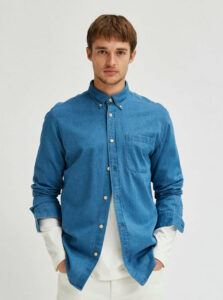 Modrá rifľová košeľa Selected Homme Regrick
