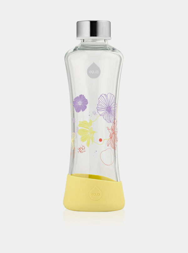 Žltá sklenená fľaša s potlačou EQUA Daisy (550 ml)