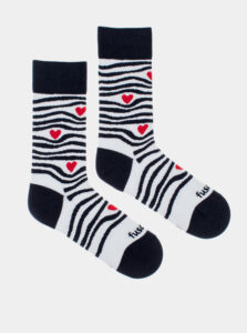 Bielo-čierne vzorované ponožky Fusakle Zebroláska