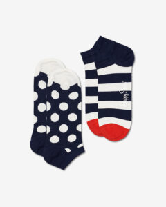 Happy Socks Big Dot Stripe Low Ponožky 2 páry Modrá Biela