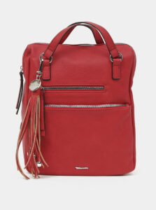 Červená kabelka/batoh s ozdobným strapcom Tamaris