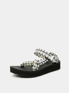 Čierno-biele dámske kockované sandále Teva