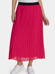 Ružová dámska plisovaná midi sukňa SAM 73