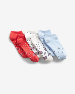 GAP Ponožky 3 páry detské Modrá Červená Biela