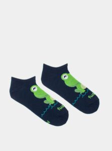 Modré vzorované členkové ponožky Fusakle Žába