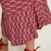 Červená kvetovaná sukňa Tranquillo