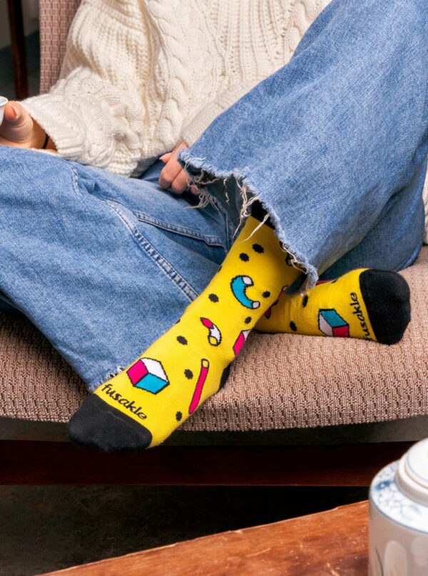 Žlté vzorované ponožky Fusakle Rubikon