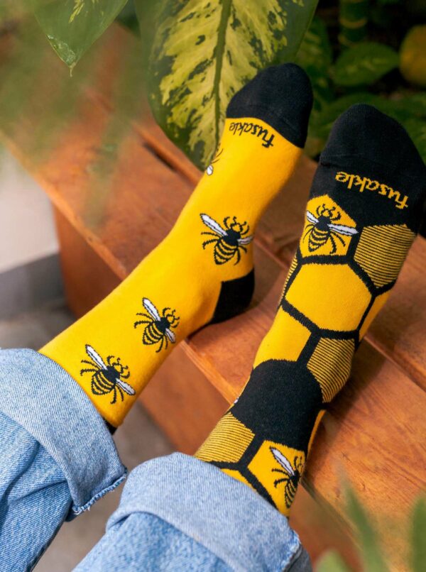 Ponožky Fusakle - žltá, čierna