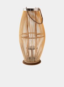 Hnedá bambusová lucerna so sklom Dakls