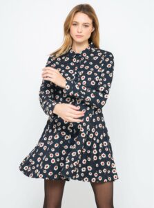 Čierne kvetované košeľové šaty CAMAIEU