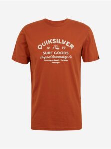 Tričká s krátkym rukávom pre mužov Quiksilver - hnedá, oranžová