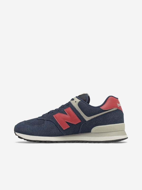 Červeno-modré pánske semišové topánky New Balance 574