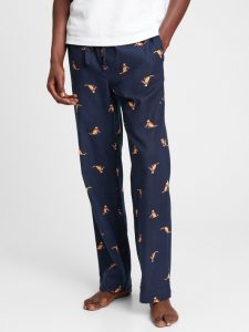 GAP V-Flannel Pyžamové nohavice Modrá
