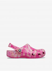 Bielo-ružové unisex šľapky Crocs Classic Bleach Dye Clog