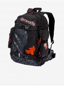 Čierny pánsky vzorovaný batoh Meatfly Raiden