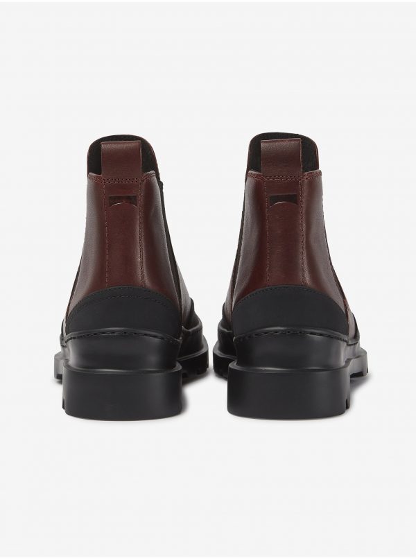 Čierno-hnedé dámske členkové kožené topánky Camper Cien