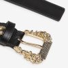 Čierny dámsky opasok s ozdobnou sponou Versace Jeans Couture Cintura