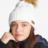Biela dámska rebrovaná zimná čiapka s bambuľou Roxy Ski Chic