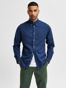 Selected Homme Slim Flannel Košeľa Modrá