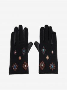 Čierne dámske rukavice Desigual Juliy Tribu Hibrido