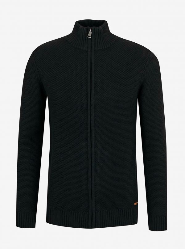 Čierny pánsky sveter na zips so stojačikom ZOOT.lab Brad