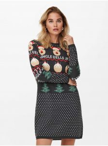 Šedé dámske vánoční svetrové šaty ONLY Xmas Joy