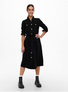 Čierne dámske rifľové košeľové šaty Jacqueline de Yong Sansa