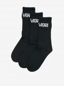 Sada troh párov unisex ponožiek v čiernej farbe VANS Classic Crew