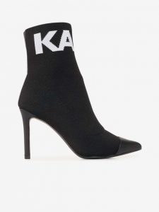 Karl Lagerfeld Pandora Hi Knit Collar Ankle BT Členková obuv Čierna