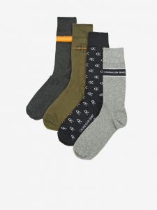 Calvin Klein Ponožky 4 páry Šedá