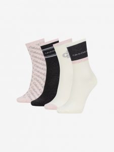 Calvin Klein Ponožky 4 páry Biela