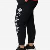 Čierne dámske tepláky s potlačou Columbia Logo Fleece Jogger