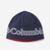 Ružovo-modrá detská obojstranná vzorovaná zimná čiapka Columbia Youth Urbanization Mix