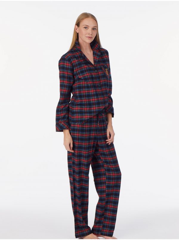 Červeno-modré dámske kockované pyžamo Ralph Lauren