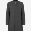 Šedý pánsky žíhaný zimný kabát Tom Tailor Denim