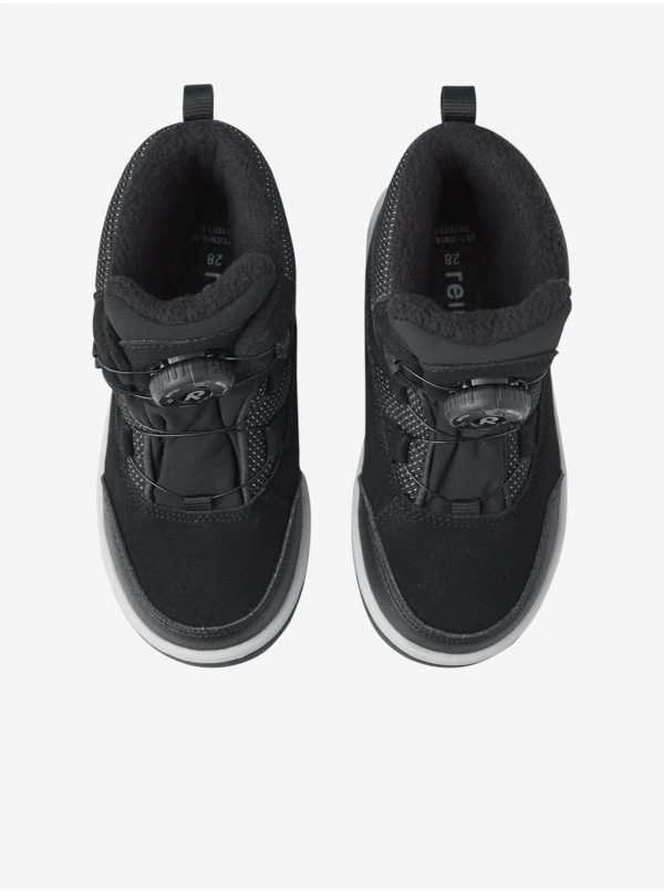 Čierne chlapčenské kožené členkové topánky Reima Slither