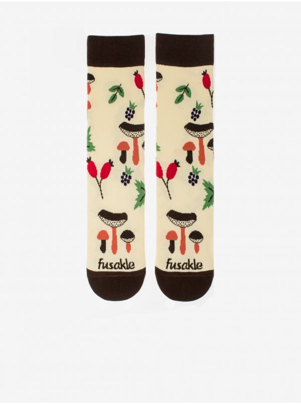 Krémové vzorované ponožky Fusakle Podhoubí