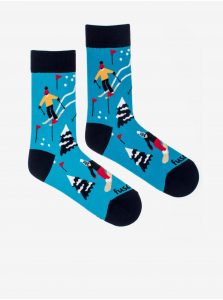 Modré vzorované ponožky Fusakle Lyžovačka