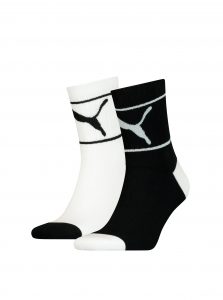 Sada dvoch párov unisex ponožiek v bielej a čiernej farbe Puma