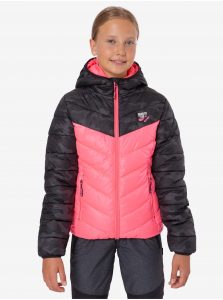 Čierno-ružová dievčenská zimná prešívaná bunda SAM 73 Terri