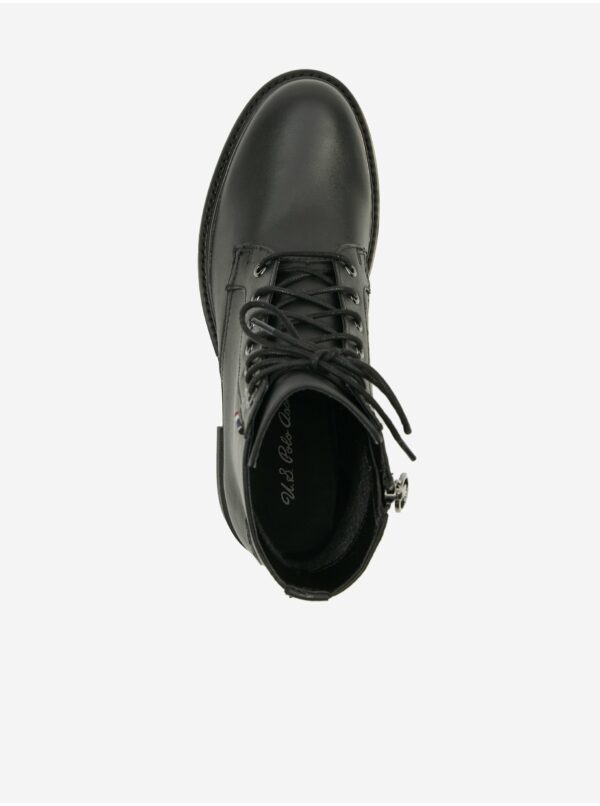 Čierne dámske členkové kožené topánky U.S. Polo Assn. Beggy