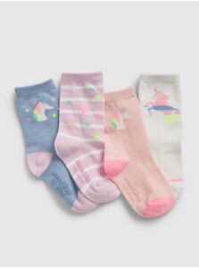 Detské ponožky unicorn socks, 4 páry Farebná